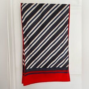 Striped Red and Blue vintage Scarf